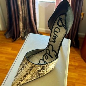 Black and off beige heels